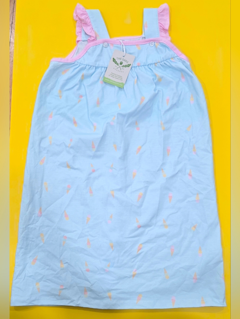 NWT The Oaks Girls' Light Blue Ice Cream-Print Casual Dress Size 6Y